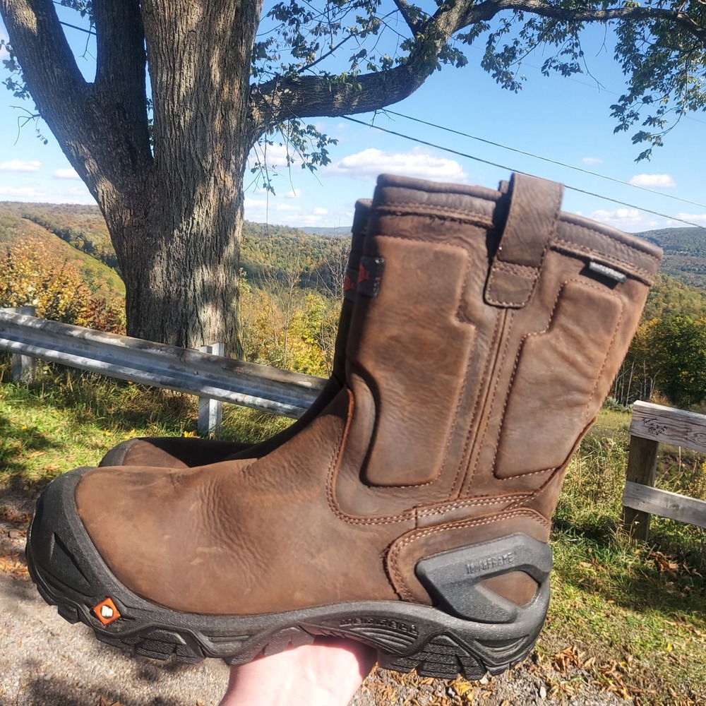 Merrell Work Strongbound Peak Mid Composite Toe Waterproof Boots Mens 9.5 Brown